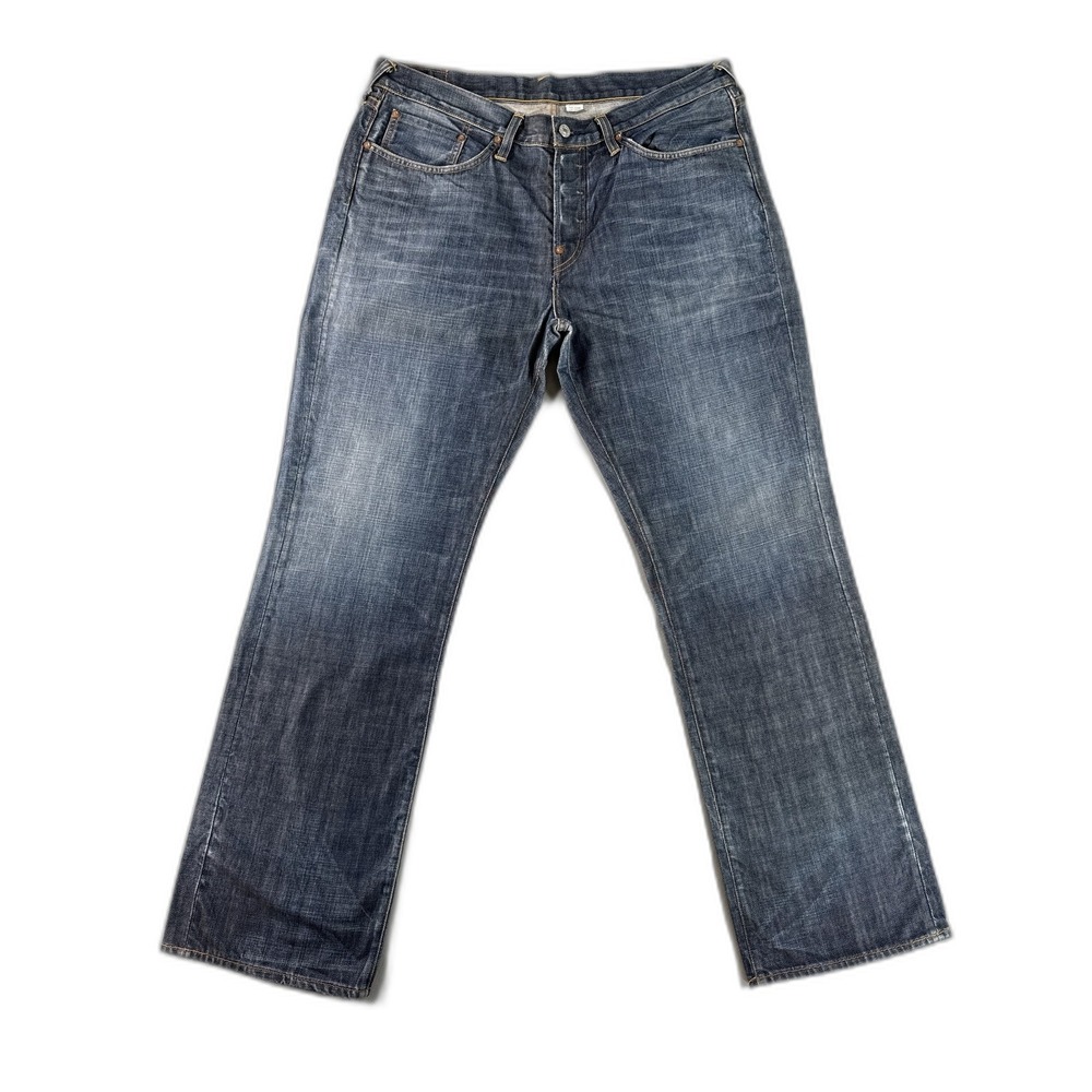 Evisu Straight Leg Jeans Mens 38 Blue 100% Cotton Regular Fit Vintage Grunge